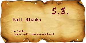 Sall Bianka névjegykártya